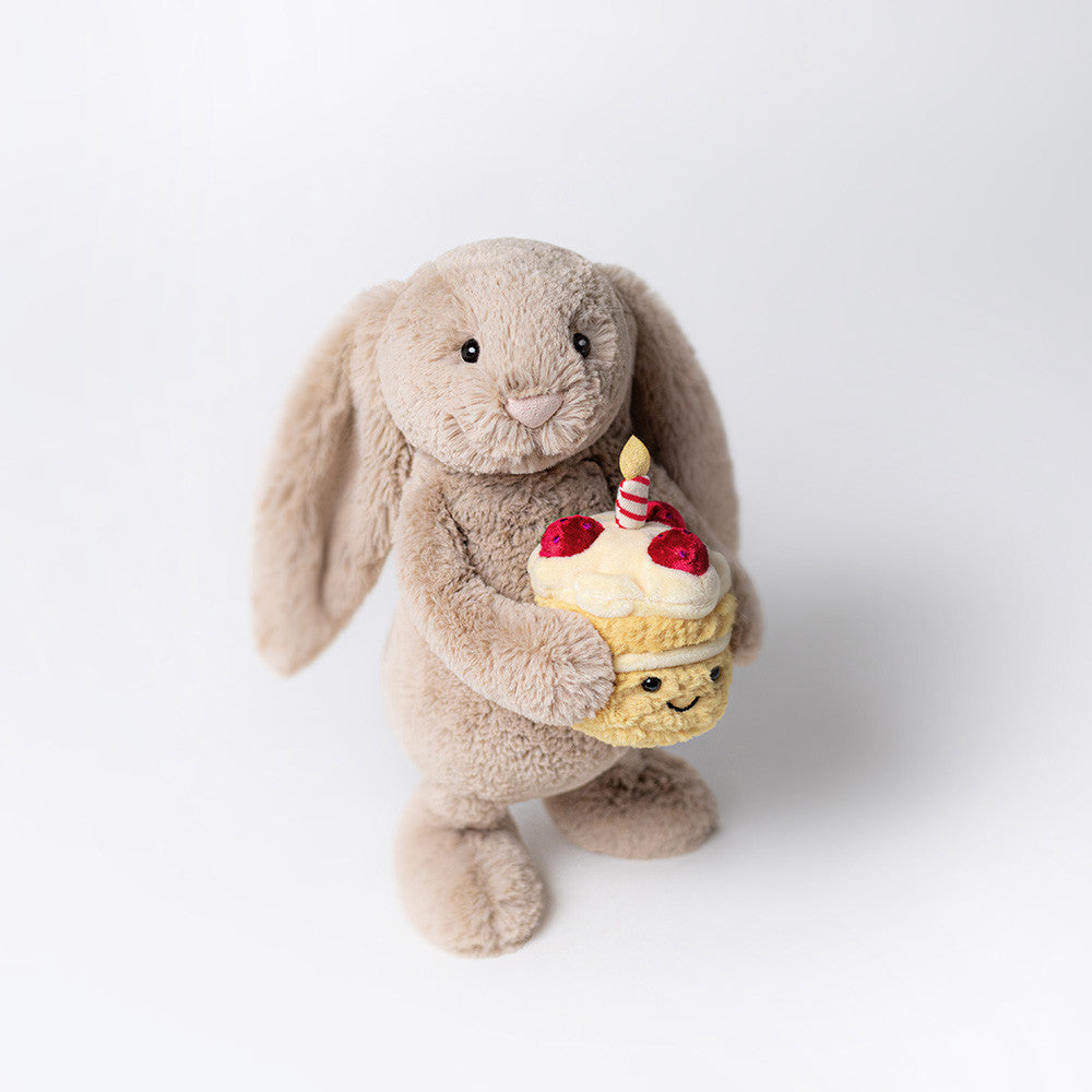 Jellycat ''Bashful Beige Birthday Bunny'' Soft Toy - Image 2