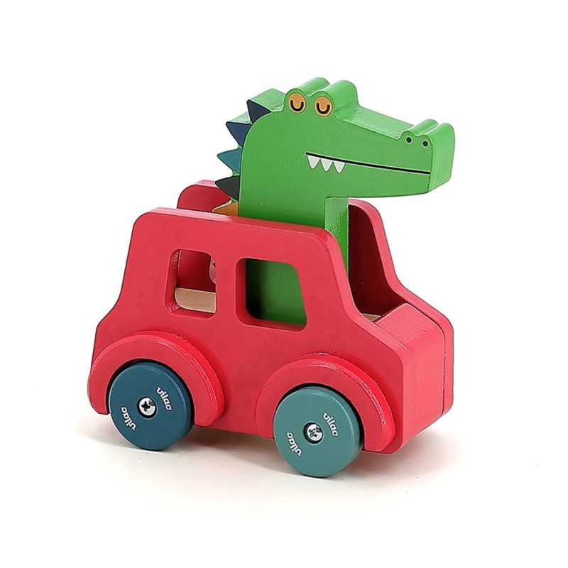 Honking Wooden Car. Crocodile