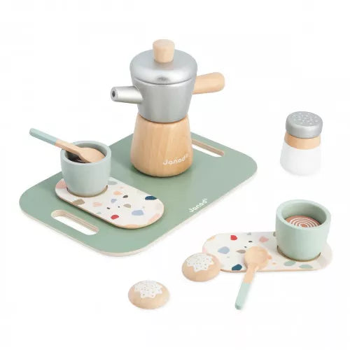 Wooden Italian Style Coffee Maker Play Set
