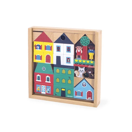 Wooden Blocks Set. City Blocks